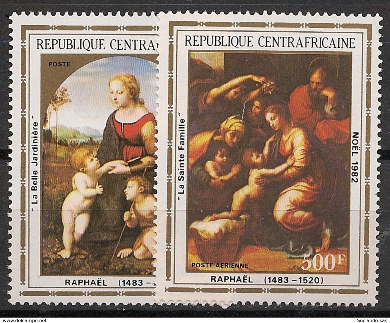 Centrafricaine - 1982 - Poste Aérienne PA N°Yv. 261 à 262 - Noel / Raphael - Neuf Luxe ** / MNH / Postfrisch - Zentralafrik. Republik