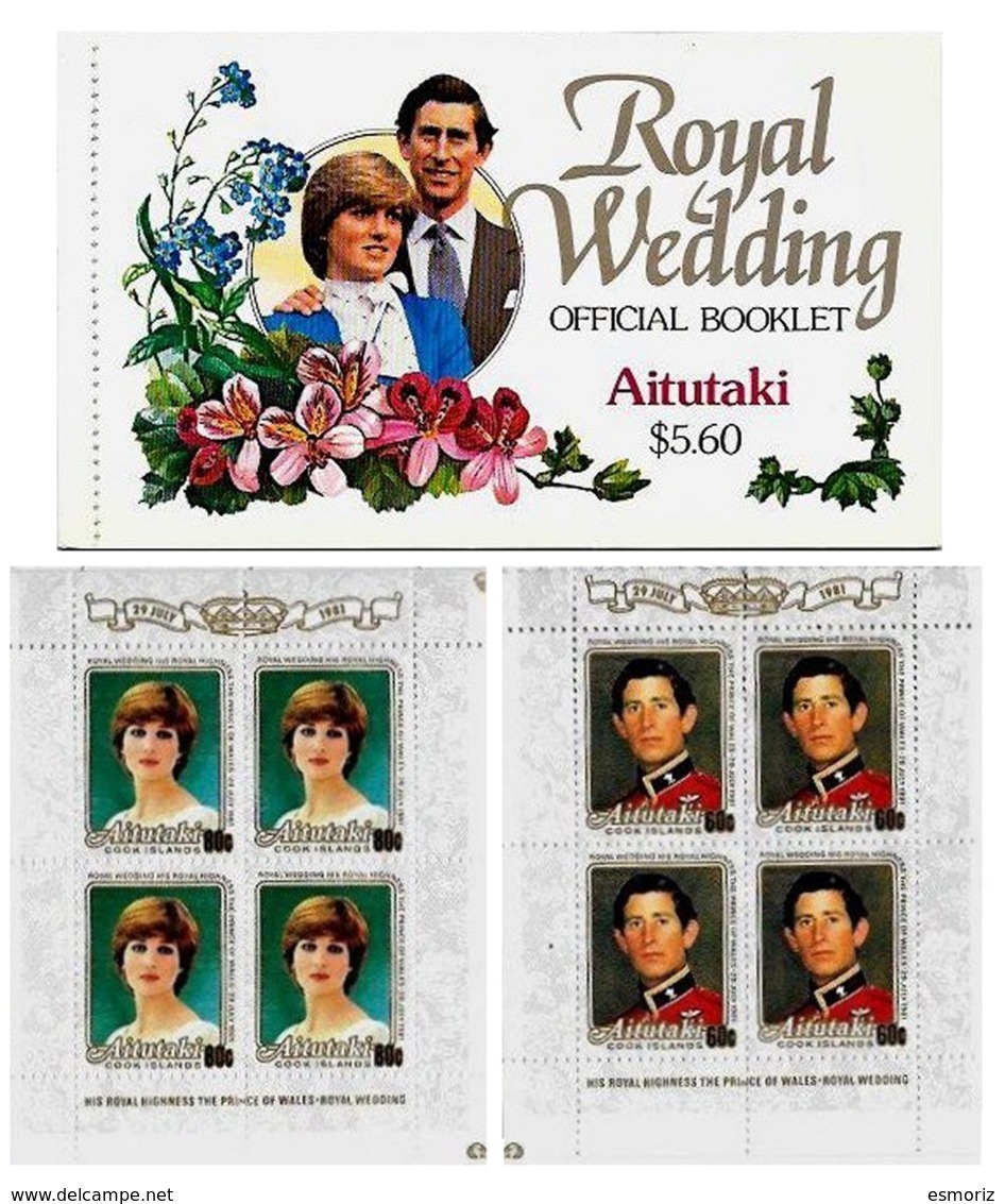 AITUTAKI, Royalty: Royal Wedding, Yv 301-02, ** MNH, F/VF, Cat. € 15 - Aitutaki