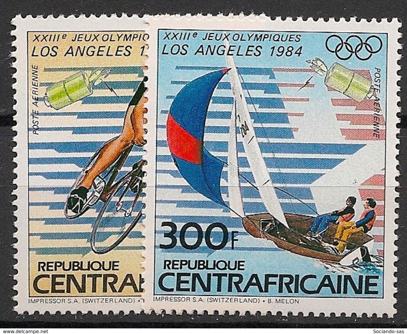 Centrafricaine - 1983 - Poste Aérienne PA N°Yv. 291 à 292 - Olympics Los Angeles 84 - Neuf Luxe ** / MNH / Postfrisch - Centrafricaine (République)