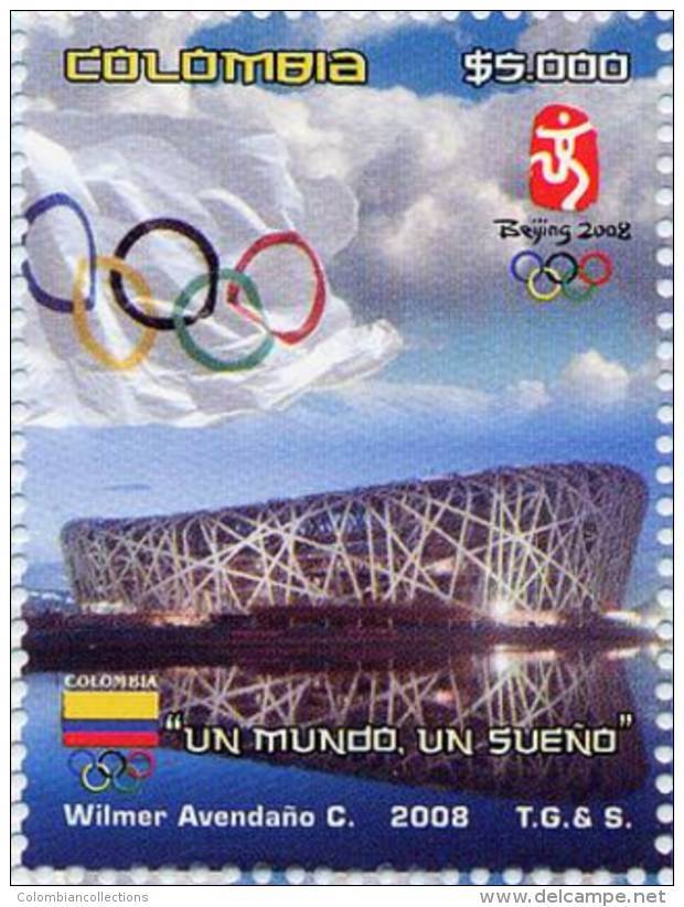 Lote 42, Colombia, 2008, Sello, Stamp, Juegos Olimpicos De Beijing, Sport, Olympic - Colombia