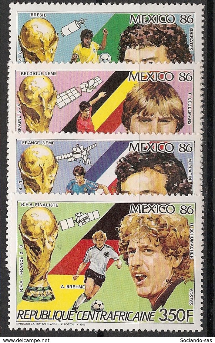 Centrafricaine - 1986 - N°Yv. 748 à 751 - Football World Cup Mexico 86 - Neuf Luxe ** / MNH / Postfrisch - Zentralafrik. Republik