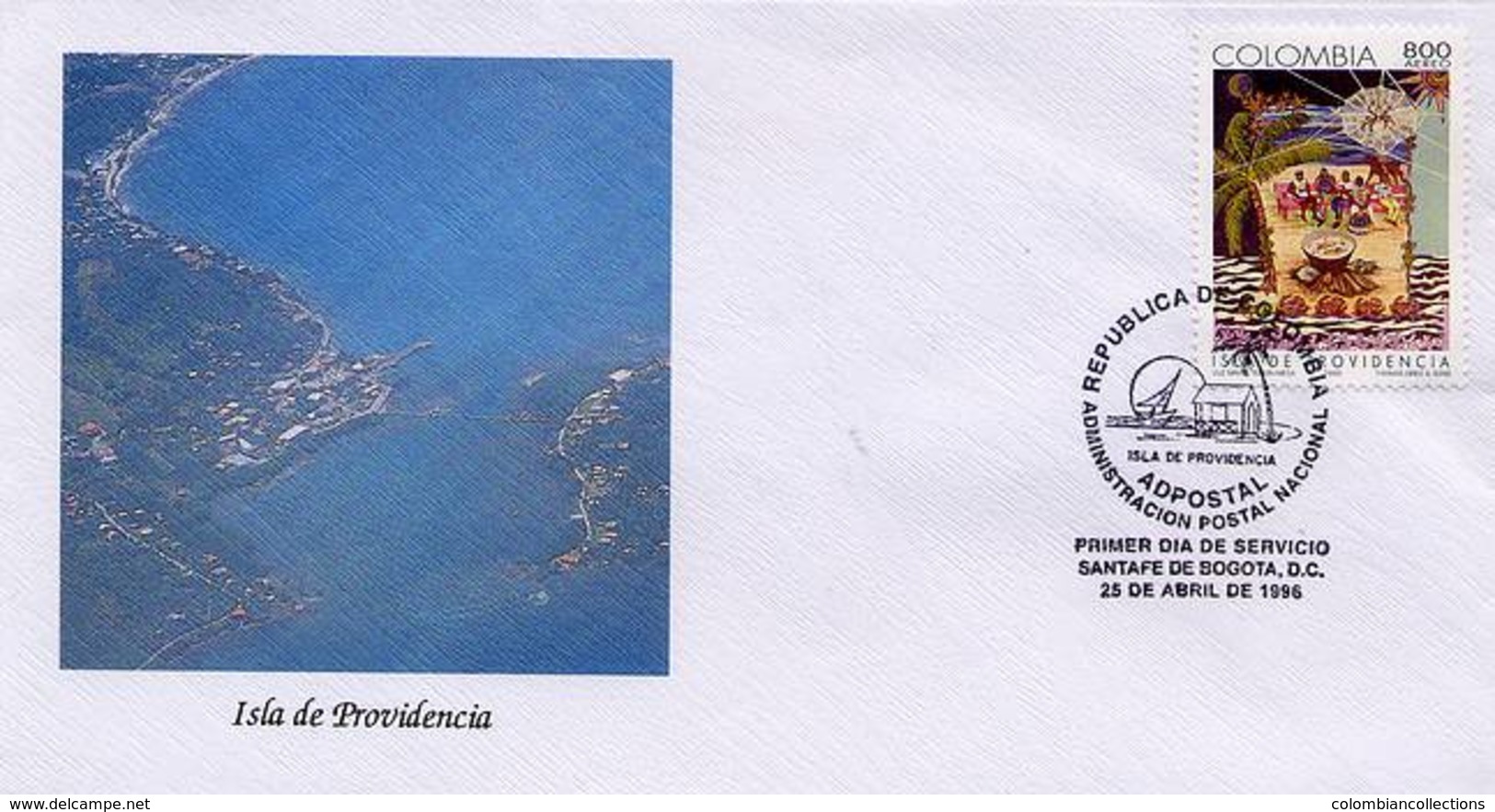 Lote 2021F, Colombia, 1996, SPD-FDC, Isla De Providencia, Spider. Crabs, Dance - Colombia