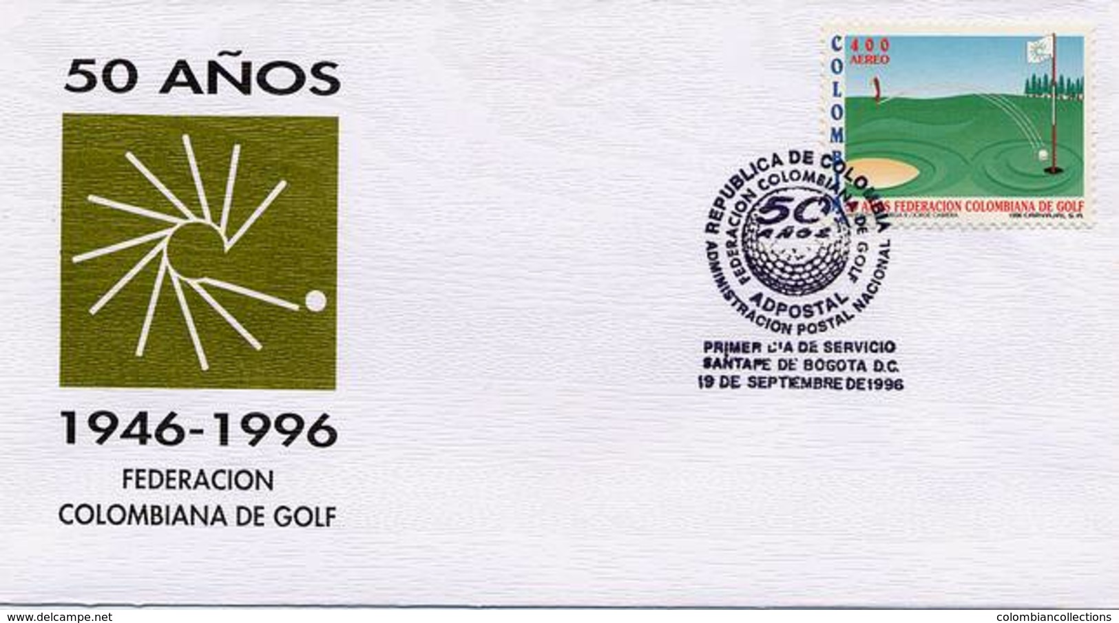 Lote 2030F, Colombia, 1996, SPD-FDC, Federacion Colombiana De Golf - Colombia