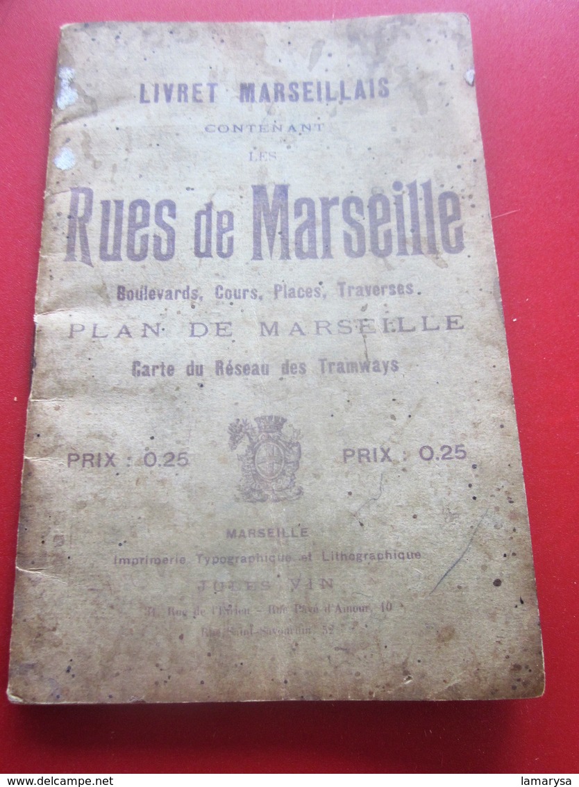 1949 LIVRET MARSEILLAIS RUES DE MARSEILLE PLAN CARTE PLANS Des RESEAUX  DE TRAMWAYS  Schémas De Lignes Cie Maritime - Europe