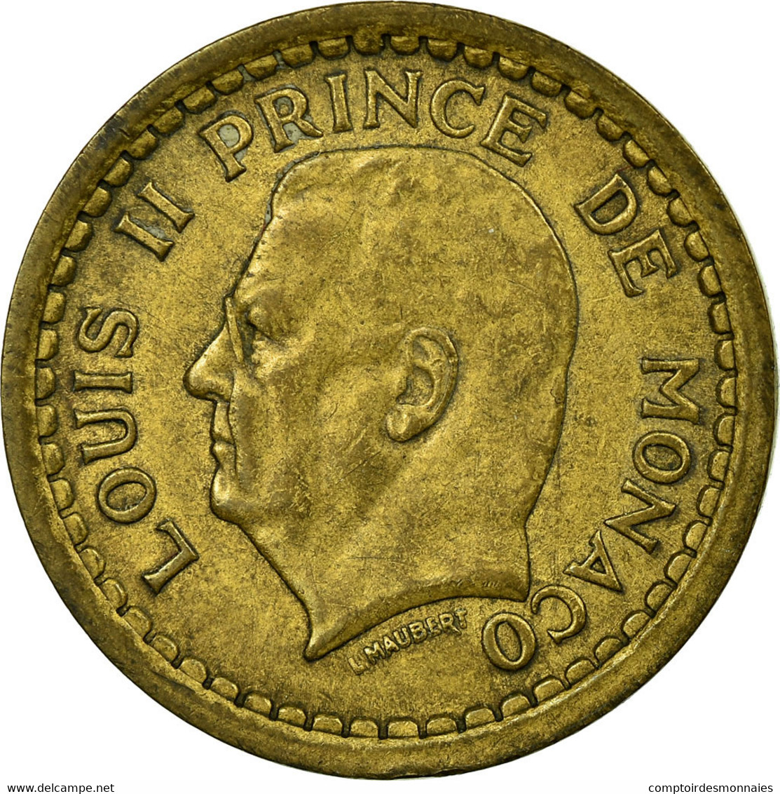 Monnaie, Monaco, Franc, Undated (1943), Paris, TB+, Cupro-Aluminium, Gadoury:132 - 1922-1949 Louis II