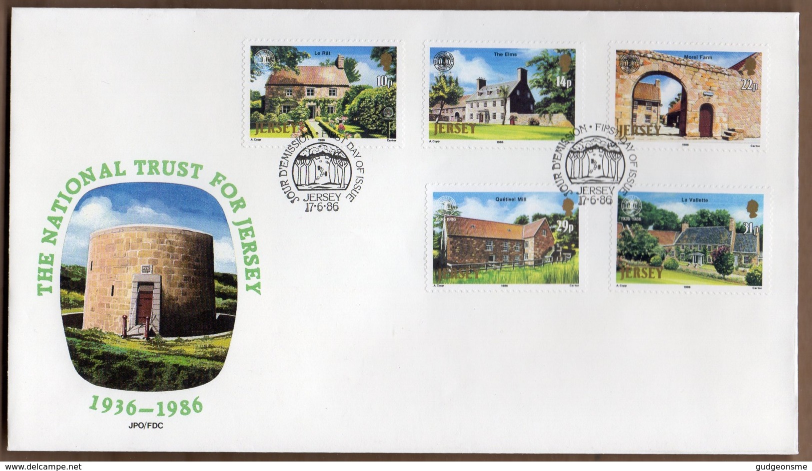 1986 National Trust Set FDC - Jersey