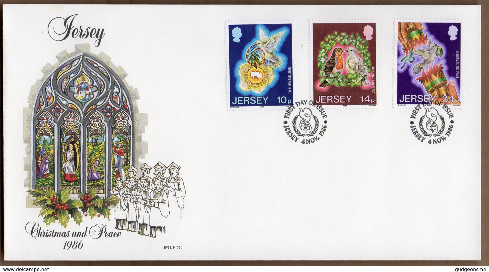 1986 Christmas Peace Year Set FDC - Jersey