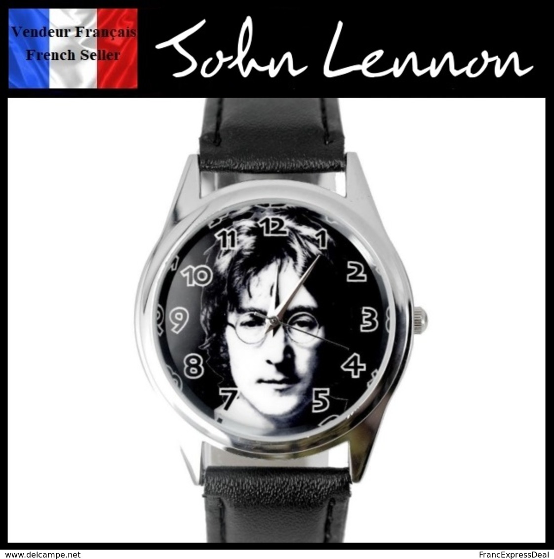 Montre à Quartz NEUVE Bracelet Cuir ! ( Watch ) - John Lennon The Beatles - Montres Modernes
