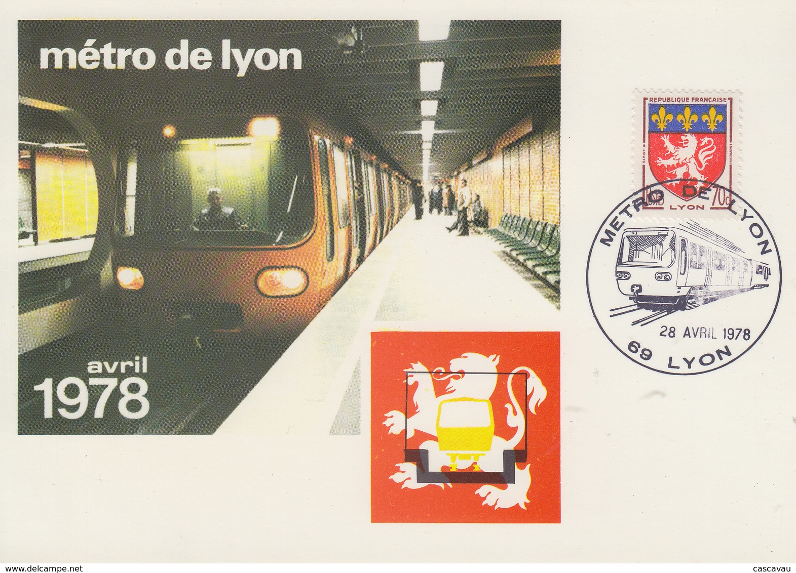 Carte  FRANCE   Métro   De  LYON    1978 - Other (Earth)