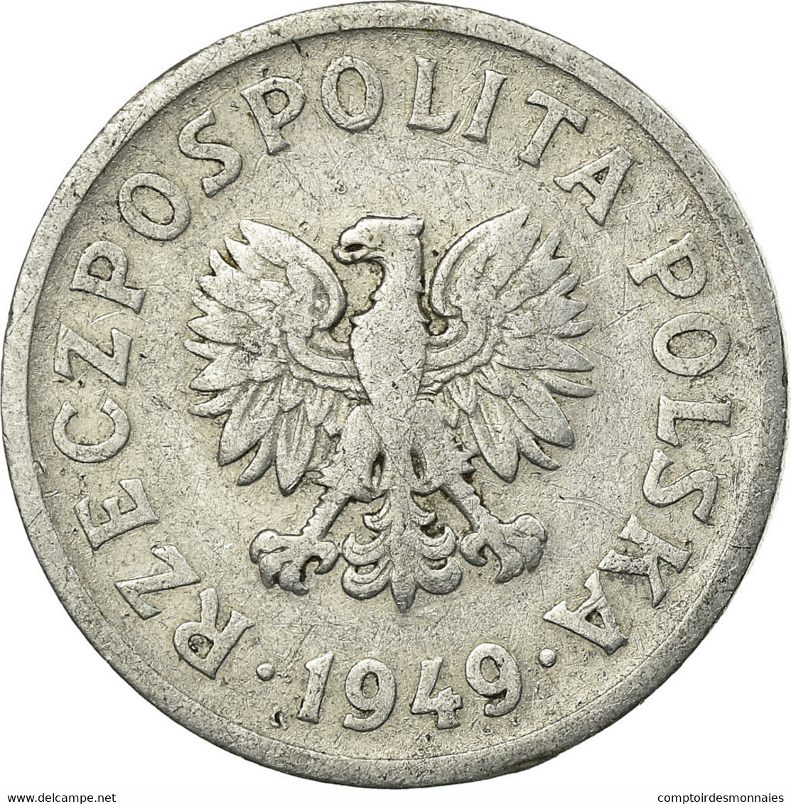 Monnaie, Pologne, 20 Groszy, 1949, TTB, Aluminium, KM:43a - Pologne