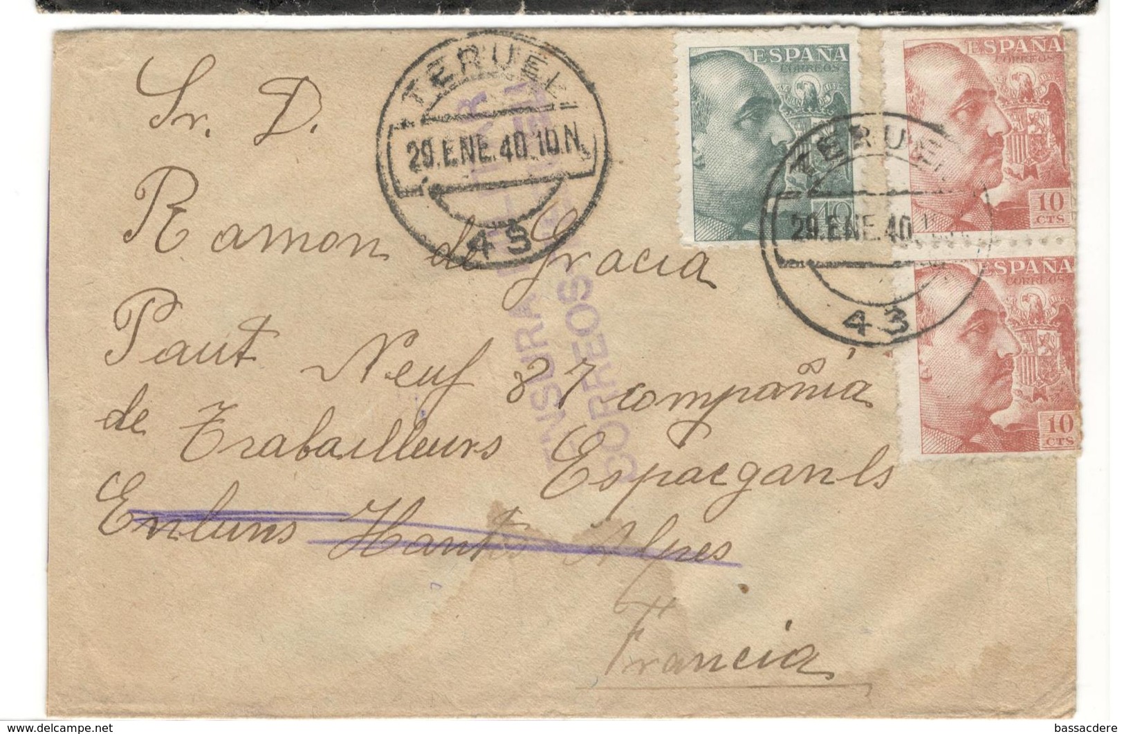 17118 - De TERUEL - Storia Postale