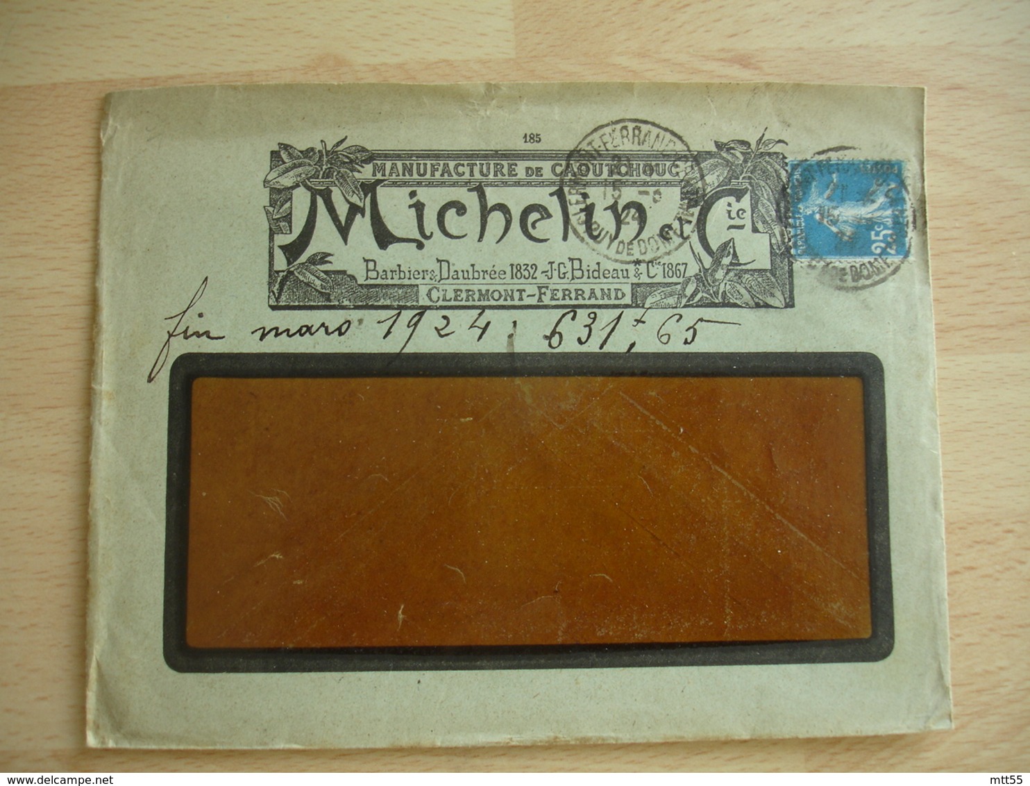 Manufacture De Caoutchouc Michelin Clermont Ferrand Enveloppe Commerciale - 1900 – 1949