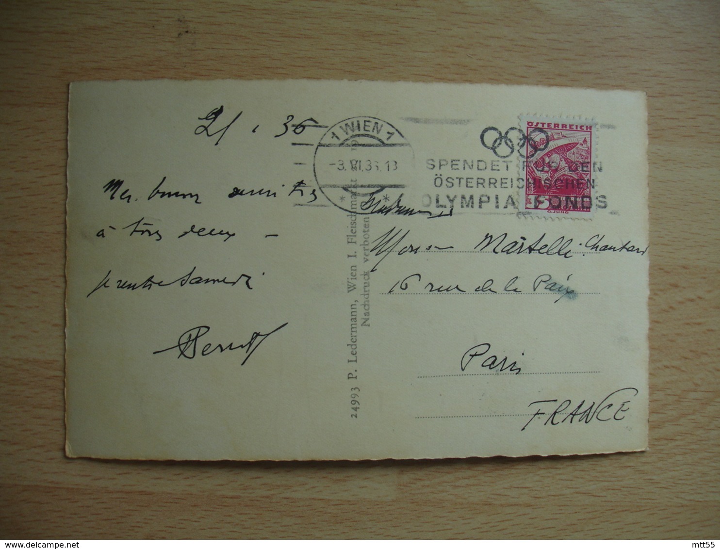 1933 Olympics Games Jeux Olympiques Wien Spendet Fus Den Osterreichischen Olympia Fonds Flamme - Lettres & Documents