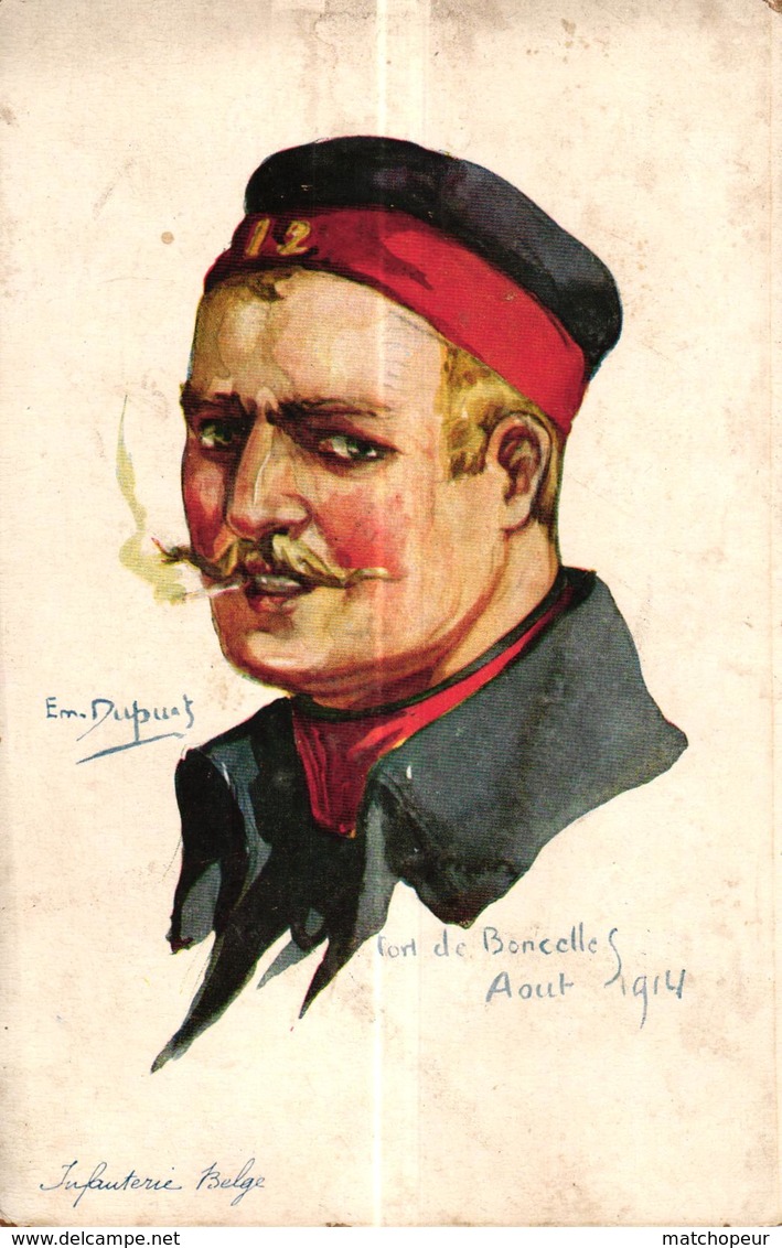 CPA ILLUSTRATEUR MILITARIA - EMILE DUPUIS - FORT DE BANCELLES AOUT 1914- INFANTERIE BELGE - Autres & Non Classés