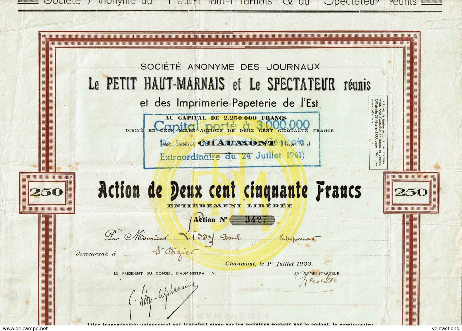 52-JOURNAUX LE PETIT HAUT-MARNAIS Et Le SPECTATEUR Réunis Imprimerie De L'Est - Otros & Sin Clasificación