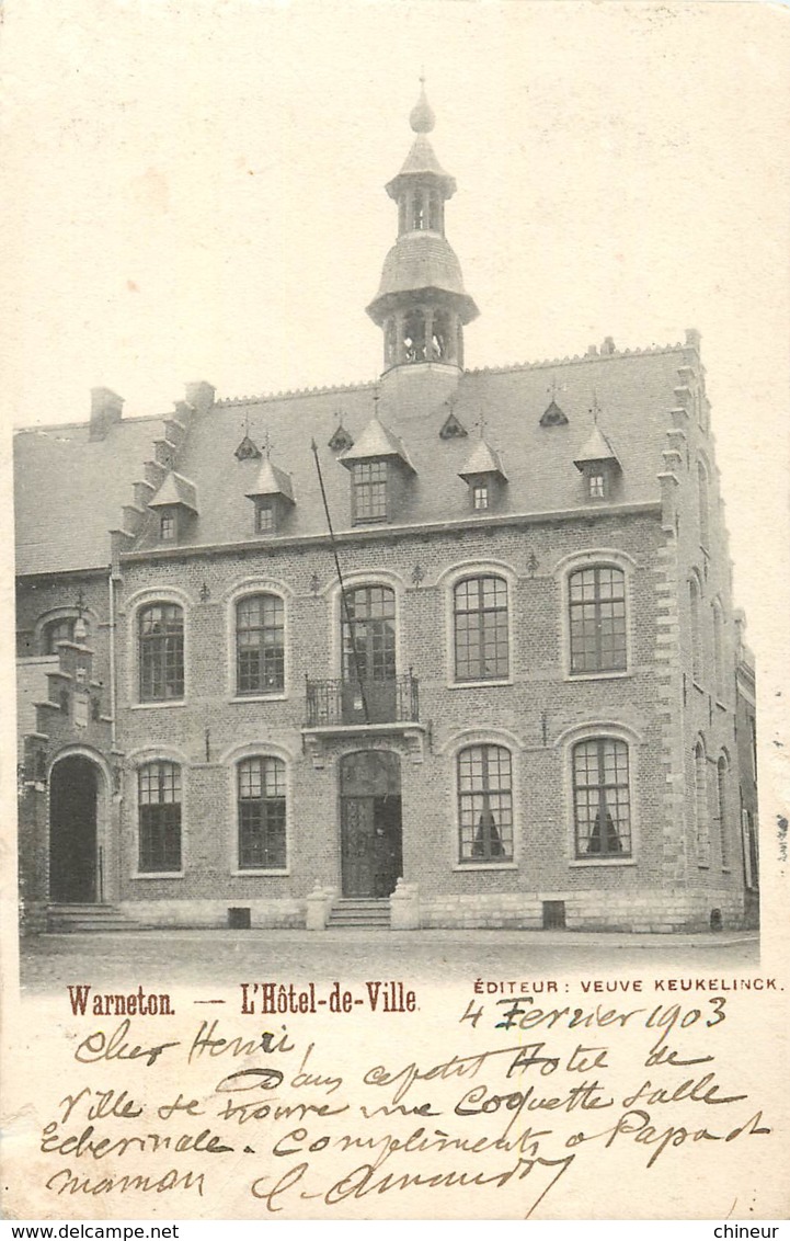 BELGIQUE WARNETON HOTEL DE VILLE - Autres & Non Classés