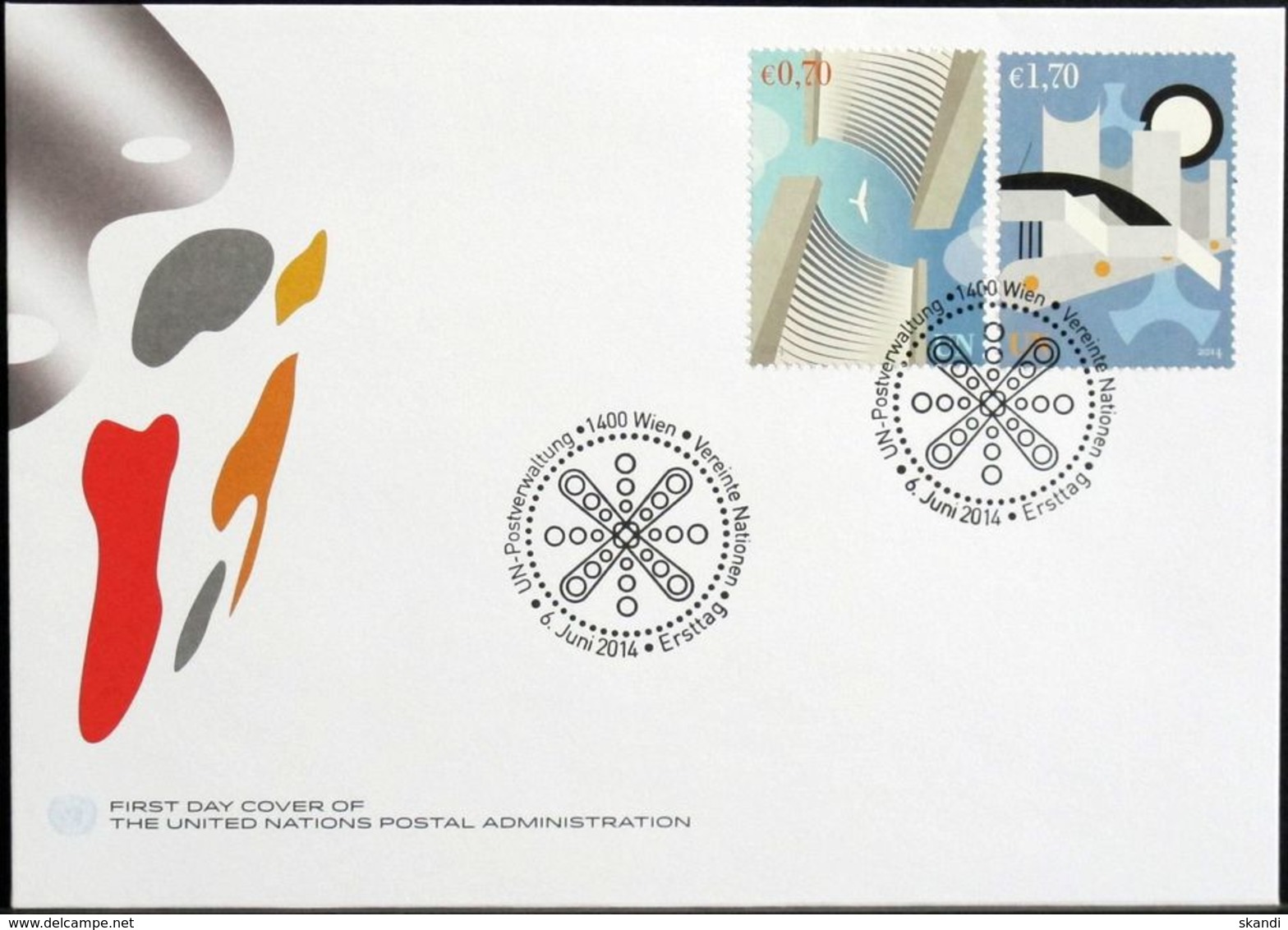 UNO WIEN 2014 Mi-Nr. 830/31 FDC - FDC