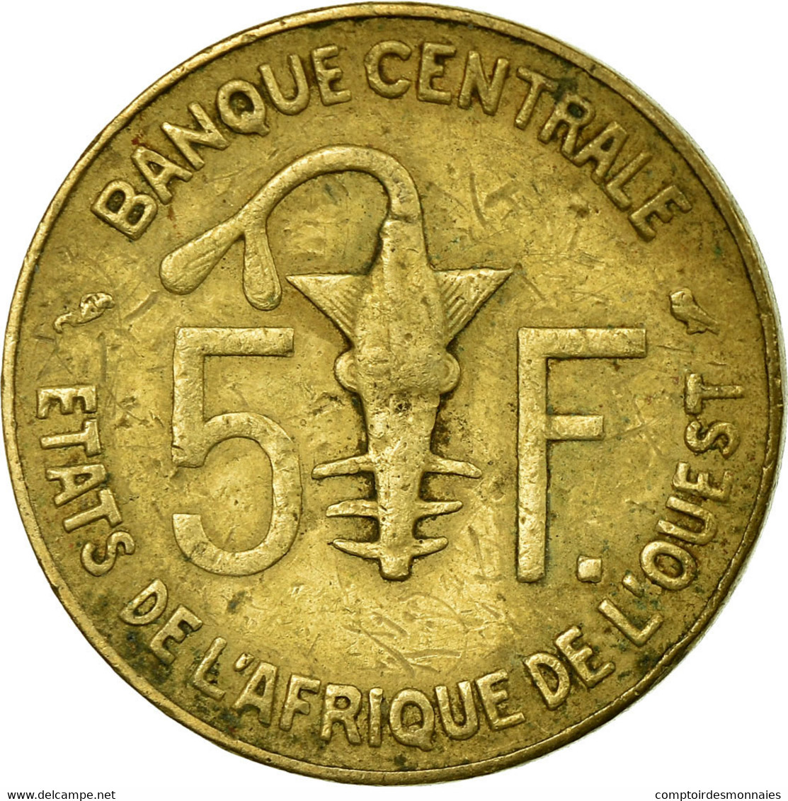 Monnaie, West African States, 5 Francs, 1974, Paris, TB, Aluminum-Nickel-Bronze - Côte-d'Ivoire