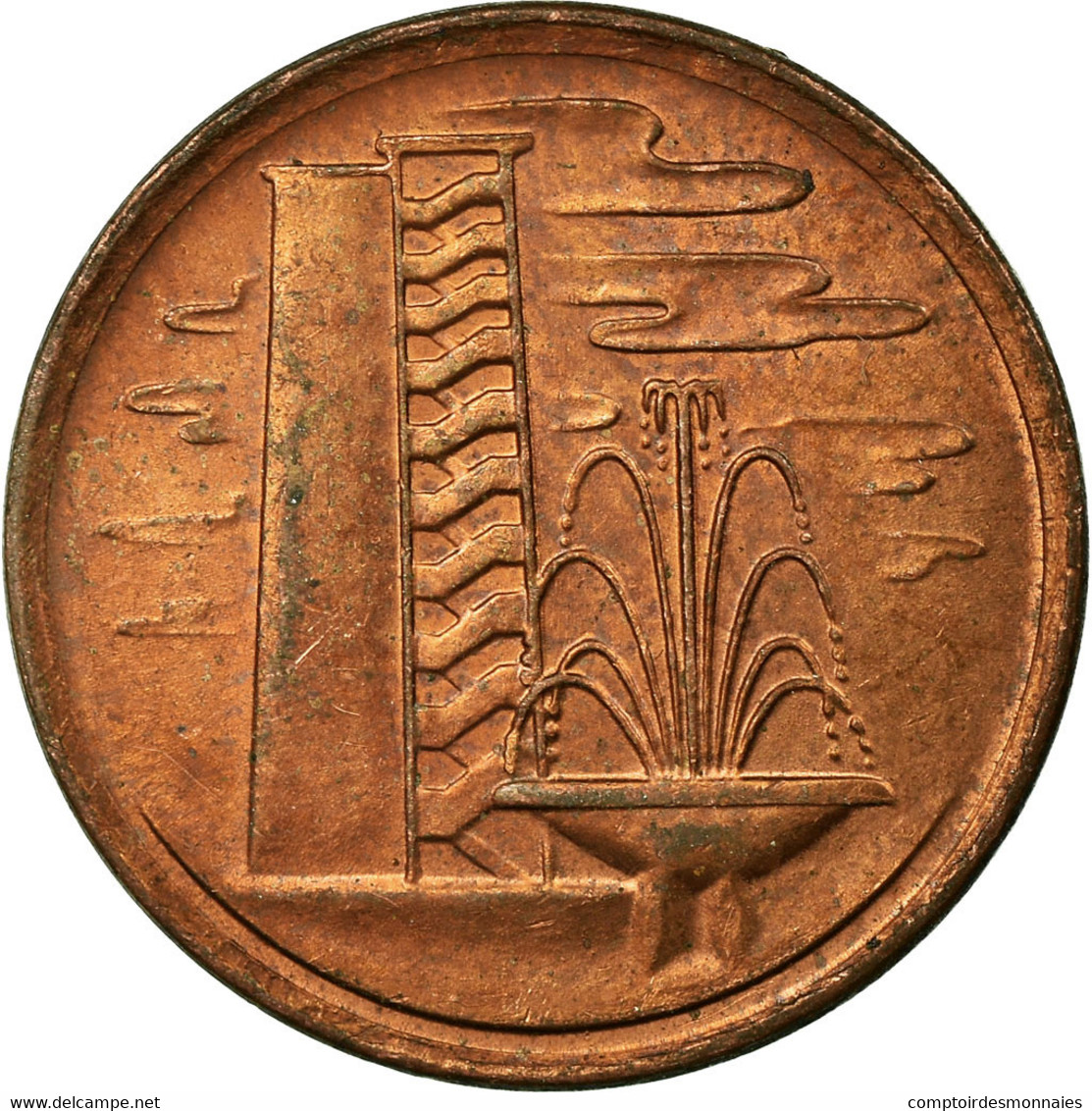 Monnaie, Singapour, Cent, 1977, TTB, Copper Clad Steel, KM:1a - Singapore