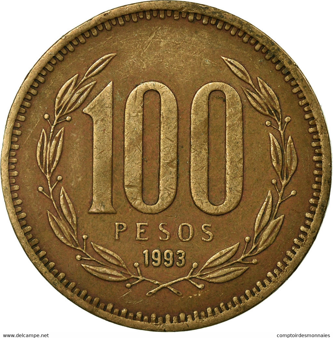 Monnaie, Chile, 100 Pesos, 1993, Santiago, TTB, Aluminum-Bronze, KM:226.2 - Chili