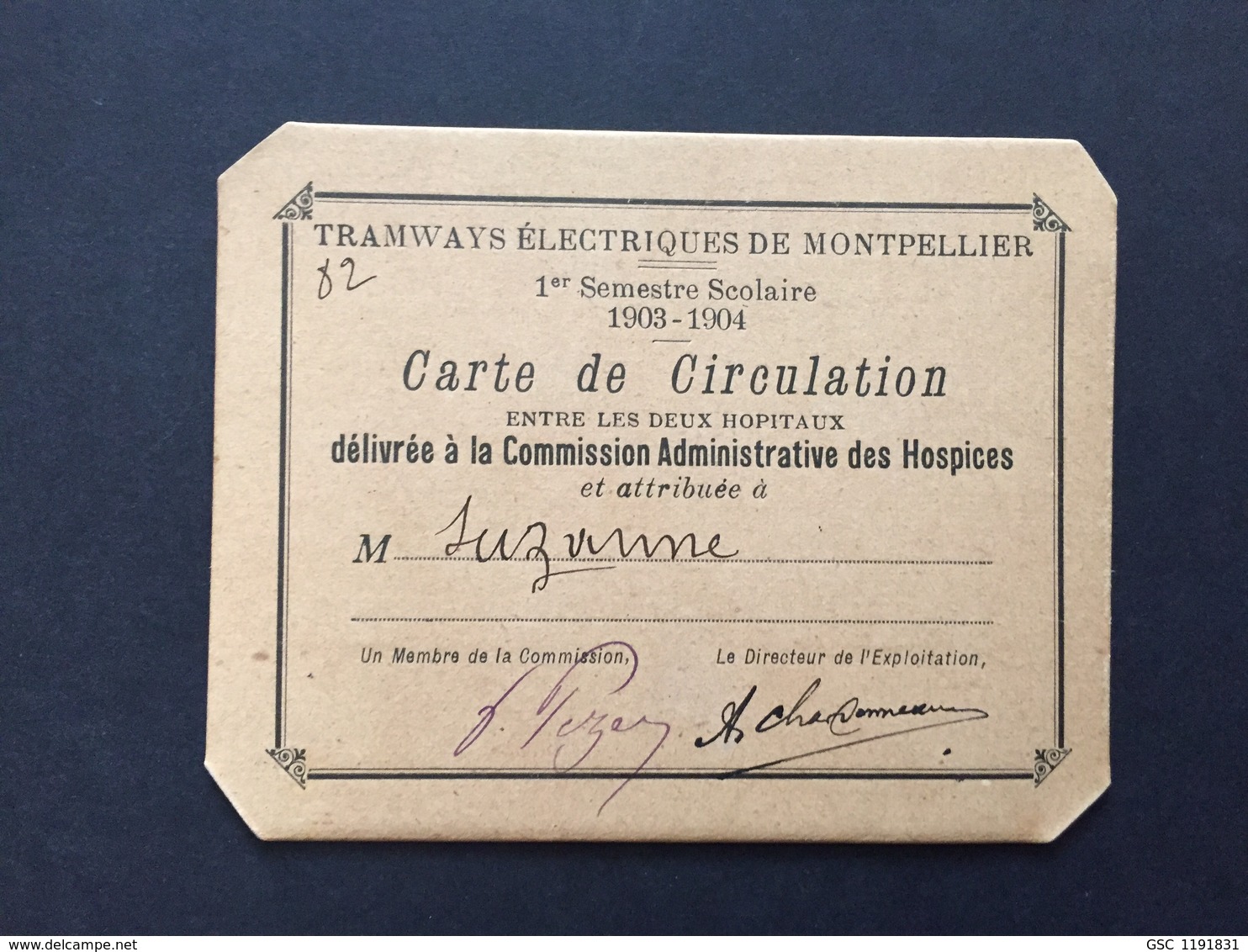 Carte De Circulation Tramways électriques De Montpellier 1903-1904 - Europe