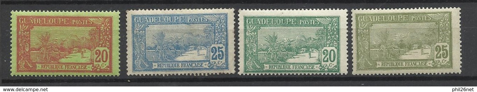 Guadeloupe  Poste N° 61 ; 62 ; 80 Et  81 Neufs * * Et Neufs *   B/TB   - Unused Stamps