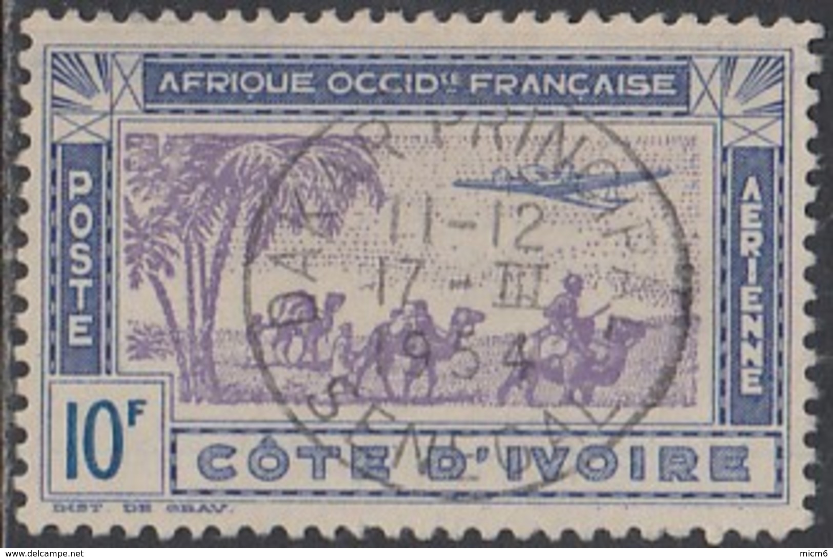 Côte D'Ivoire 1913-1944 - Dakar Principal Sur Poste Aérienne N° 15 (YT) N° 15 (AM). Oblitération. - Oblitérés