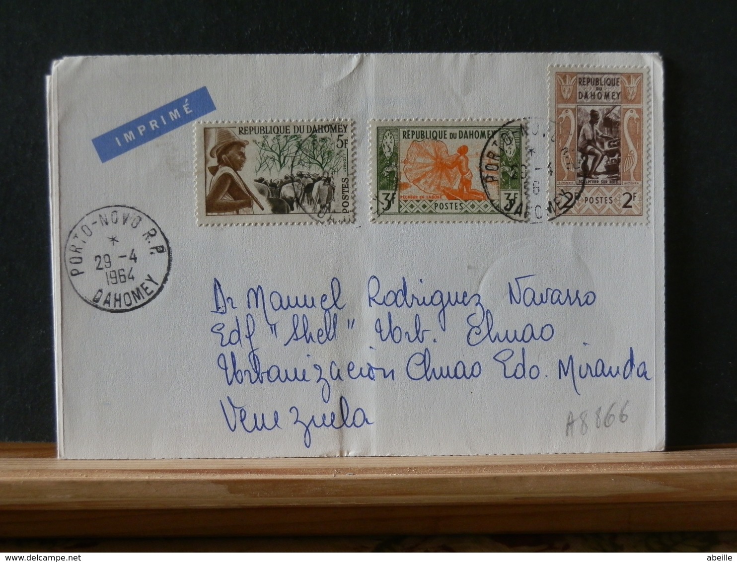 A8866    LETTRE POUR LE VENEZUELA  PUB FHARMA   1964 - Bénin – Dahomey (1960-...)