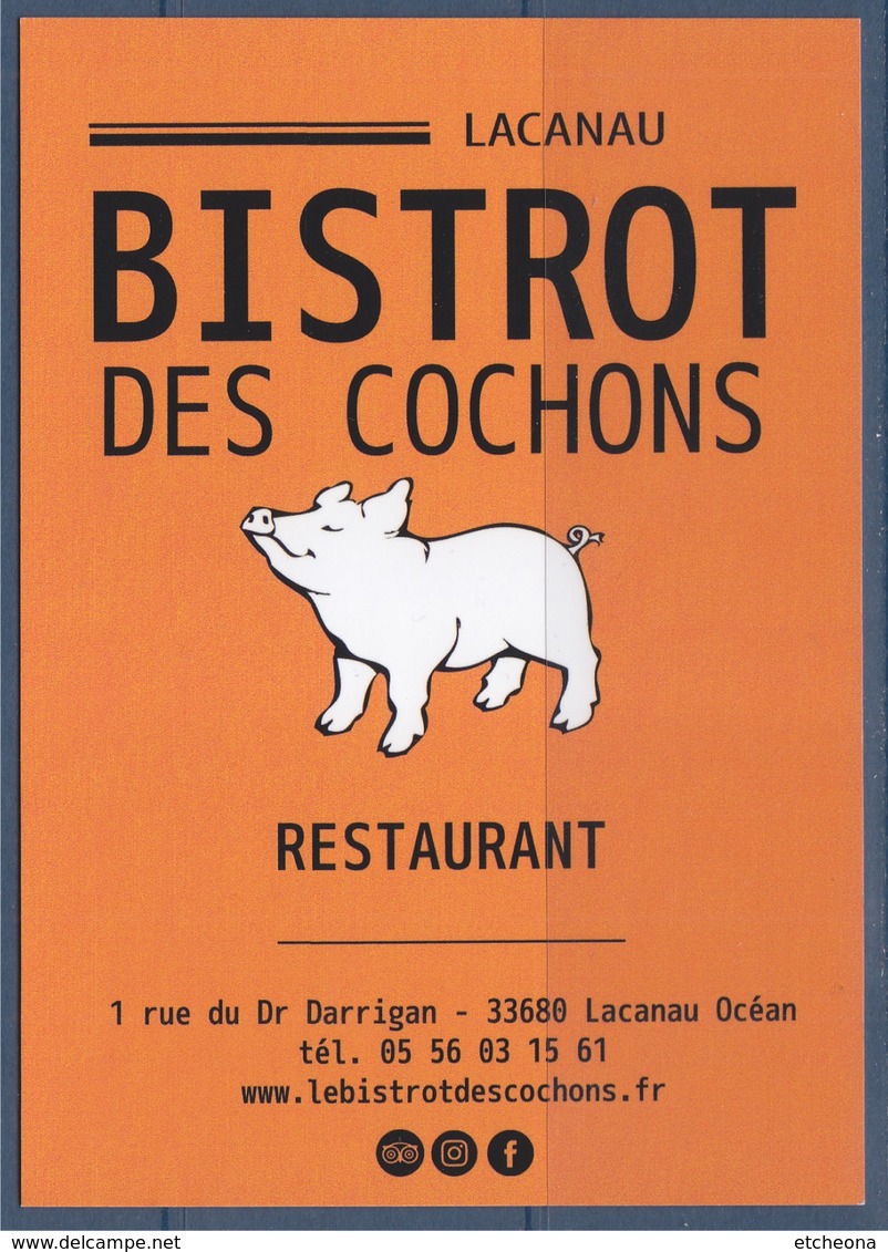 = Carte Postale Bistrot Des Cochons Restaurant Lacanau Océan Gironde - Hotels & Restaurants