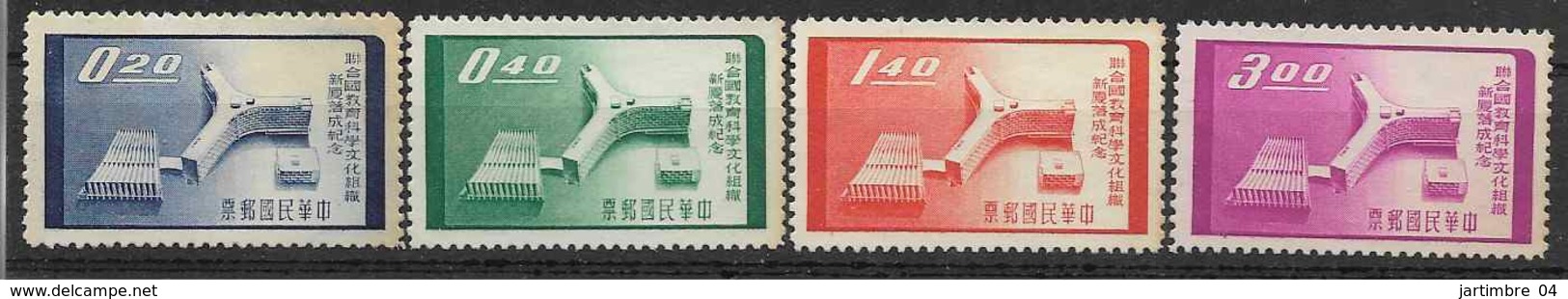 1958 FORMOSE TAIWAN 271-74 * UNESCO, 2° Choix, Tâches - Neufs