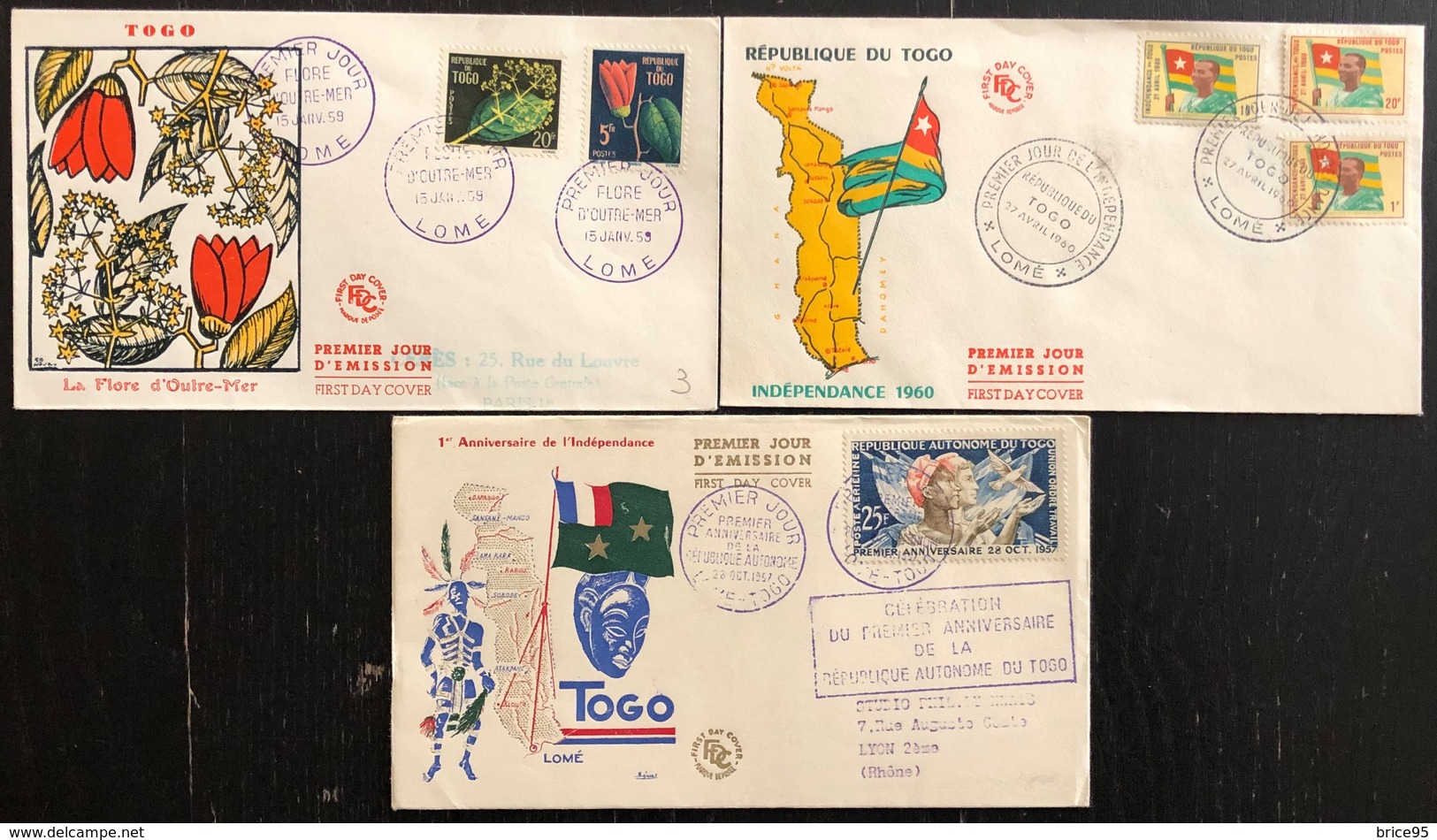 Togo FDC - Premier Jour - Lot De 3 FDC - Thématique Divers - Togo (1960-...)