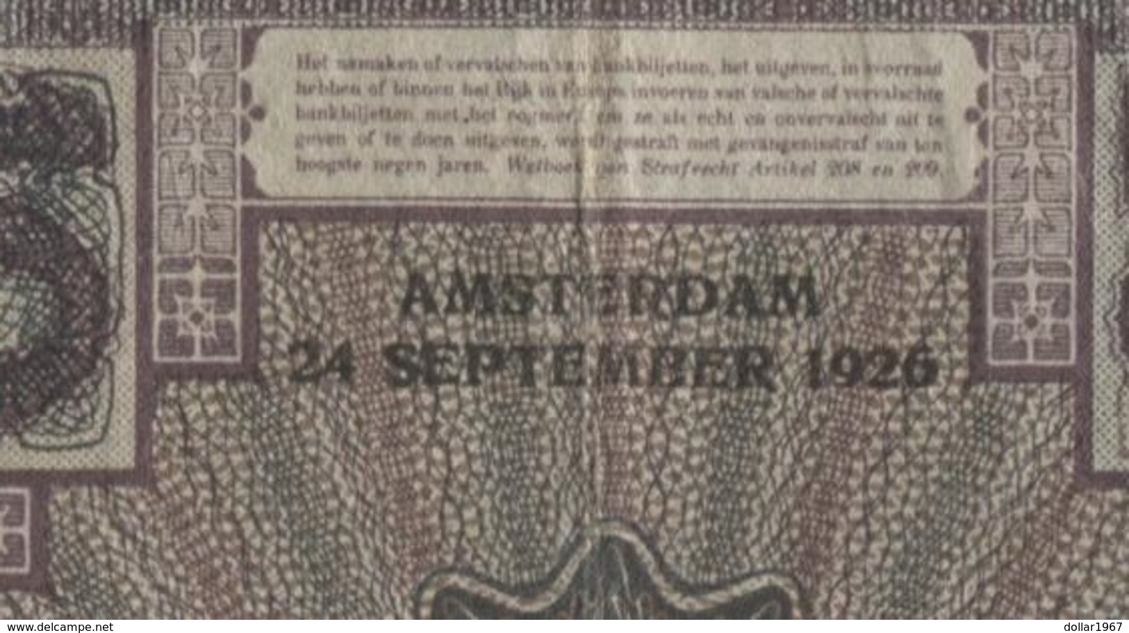 Netherlands  10 Gulden 1-3-1924 - 6-5-1932 - NR JV 007441 - 28 1c - See The 2 Scans For Condition.(Originalscan ) - 10 Florín Holandés (gulden)