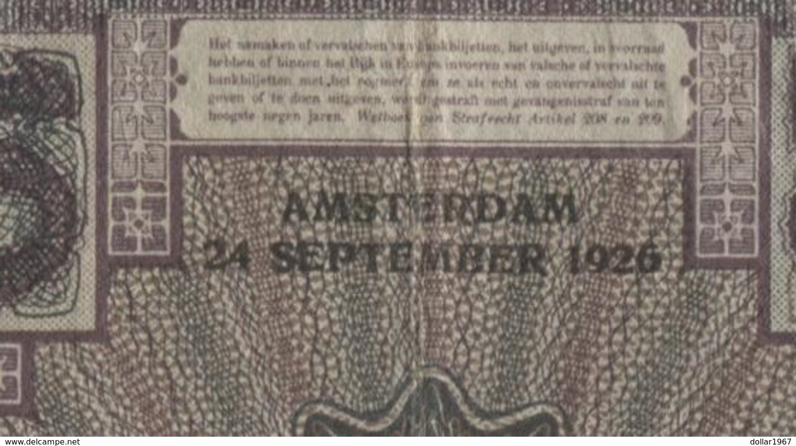 Netherlands  10 Gulden 1-3-1924 - 6-5-1932 - NR JV 007441 - 28 1c - See The 2 Scans For Condition.(Originalscan ) - 10 Gulden
