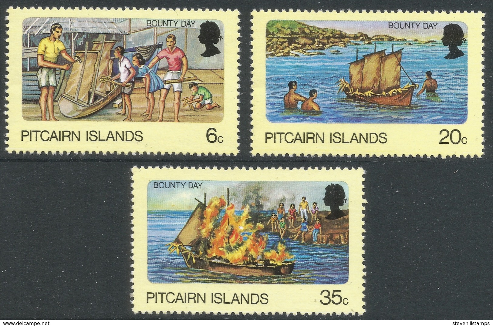 Pitcairn Islands. 1978 "Bounty" Day. MH Complete Set. SG 185-187 - Pitcairn Islands