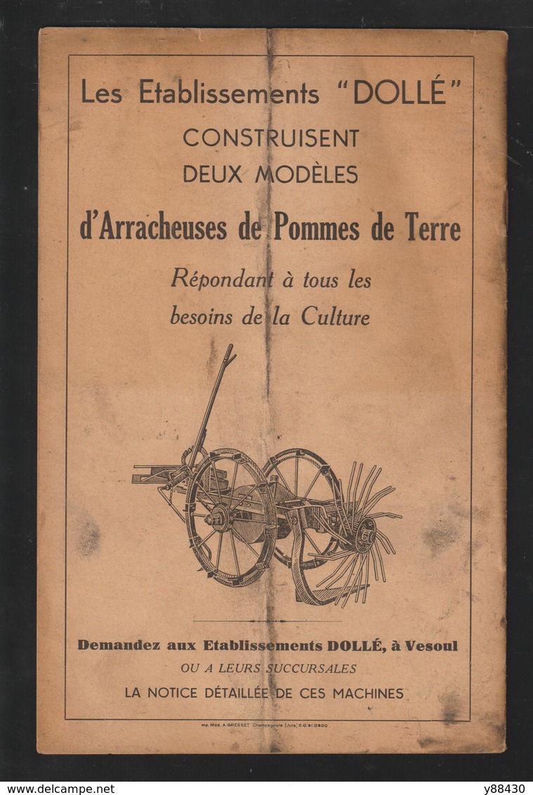 Livret pour PLANTEUSES de POMMES de TERRE de 1945 - Ets DOLLE à VESOUL - 16 pages - 9 scan.