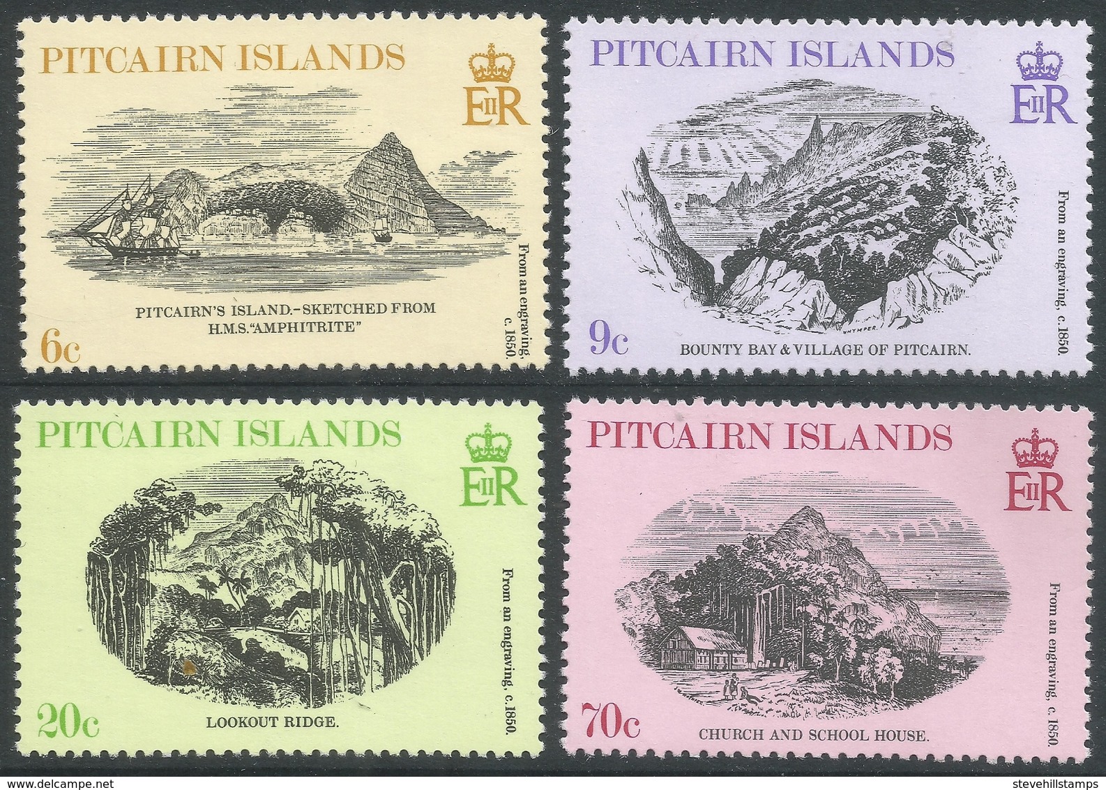 Pitcairn Islands. 1978 19th Century Engravings. MH Complete Set. SG 196-199 - Pitcairn Islands