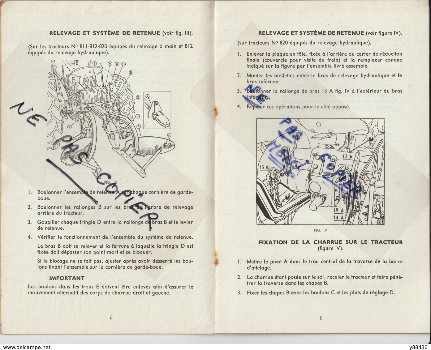 Livret Pour CHARRUE ALTERNATIVE N°841 Des Années 50 - MASSEY HARRIS FERGUSON - 16 Pages - 9 Scan. - Machines