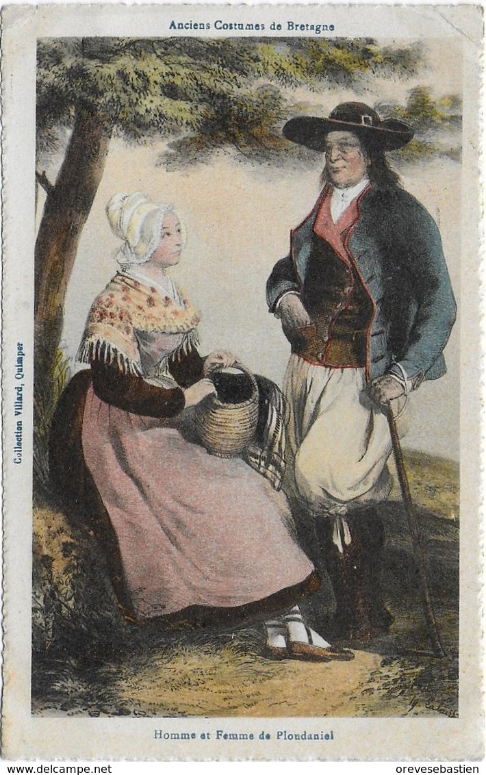 CPA - HOMME ET FEMME DE PLOUDANIEL - ANCIENS COSTUMES DE BRETAGNE - Autres & Non Classés