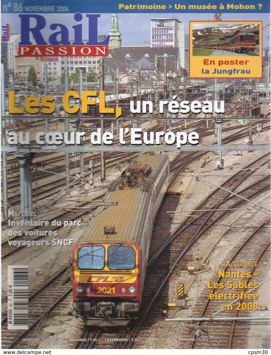 Revue RAIL PASSION N°86, CFL, Nantes/Sables-d'Olonne, Metz/Réding, Corail Lunéa, Trains De Nuit, Mohon, Chambéry - Spoorwegen En Trams