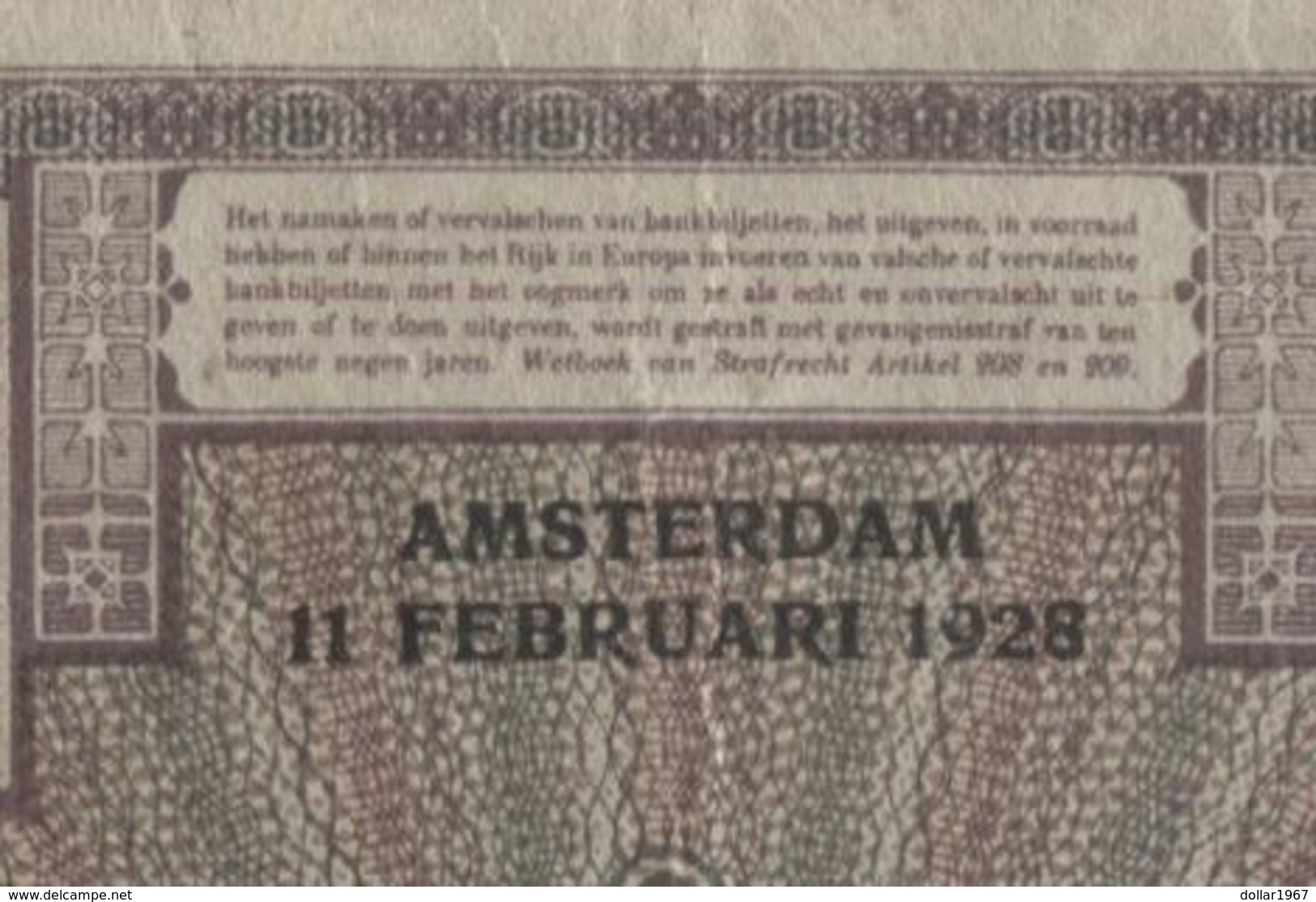 Netherlands  10 Gulden 1-3-1924 - 6-5-1932 - NR OK 056661 - 28 1c - See The 2 Scans For Condition.(Originalscan ) - 10 Florín Holandés (gulden)