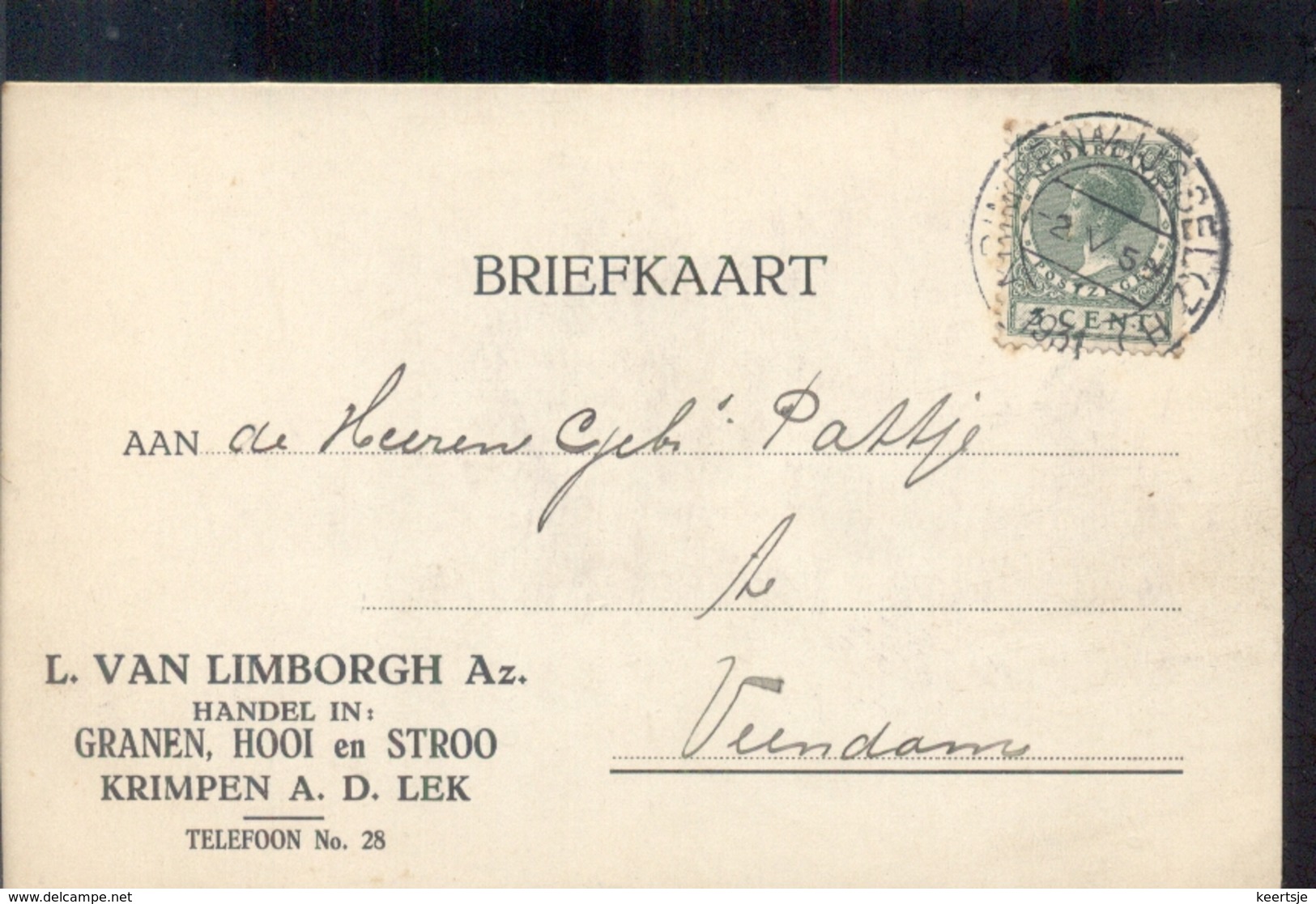 Krimpen Aan De Lek - L Van Limbofgh Granen Hooi Stro - 1931 - Other & Unclassified