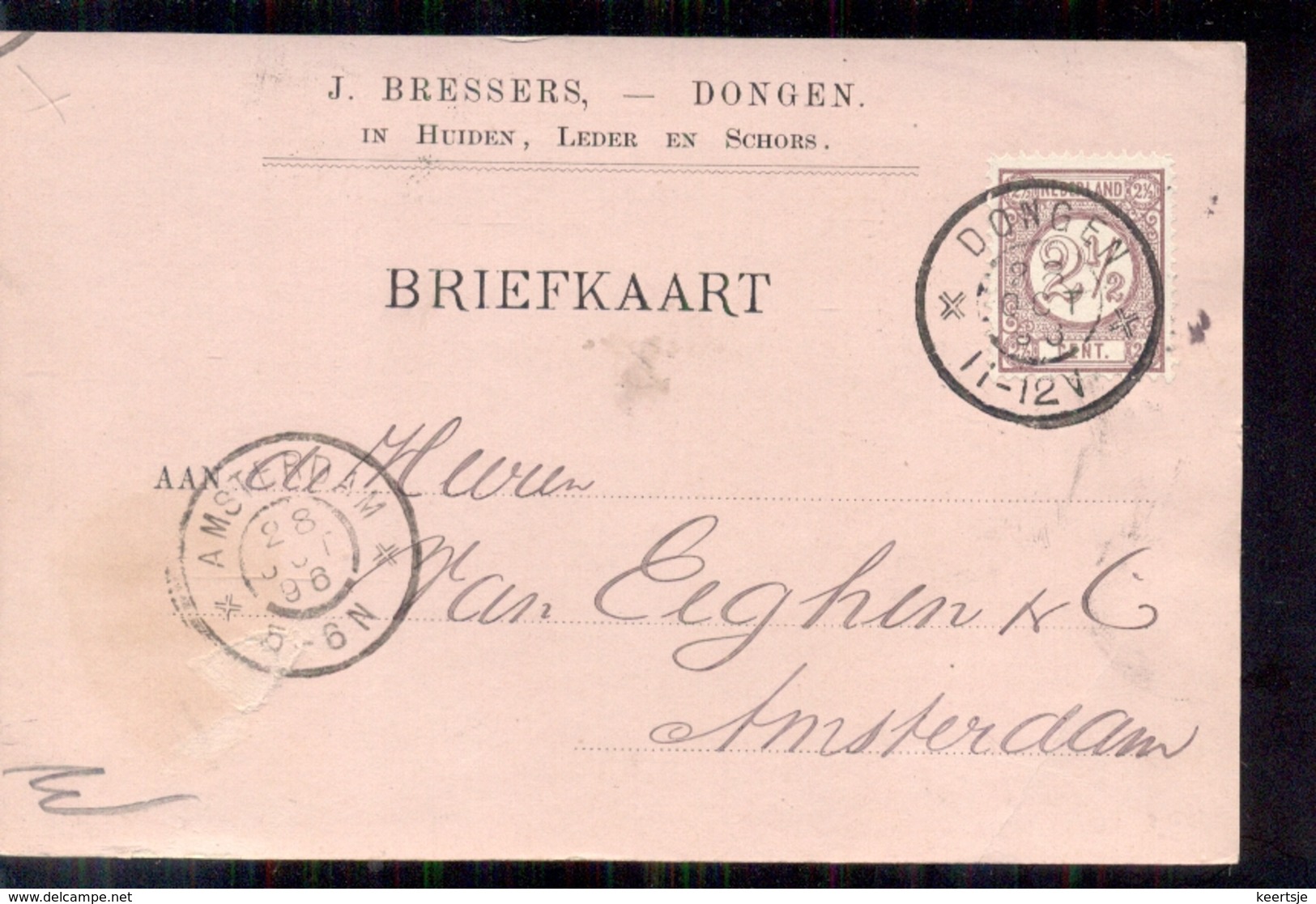 Dongen - J Bressers - Huiden Leder En Schors - 1896 - Cartas & Documentos