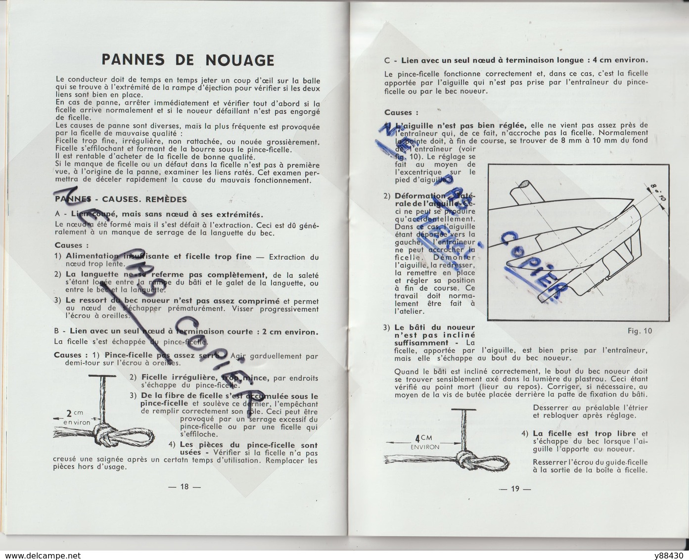 Livret pour RAMASSEUSE PRESSE n°801 des années 50 - MASSEY  FERGUSON - 28 pages - 15 scan.