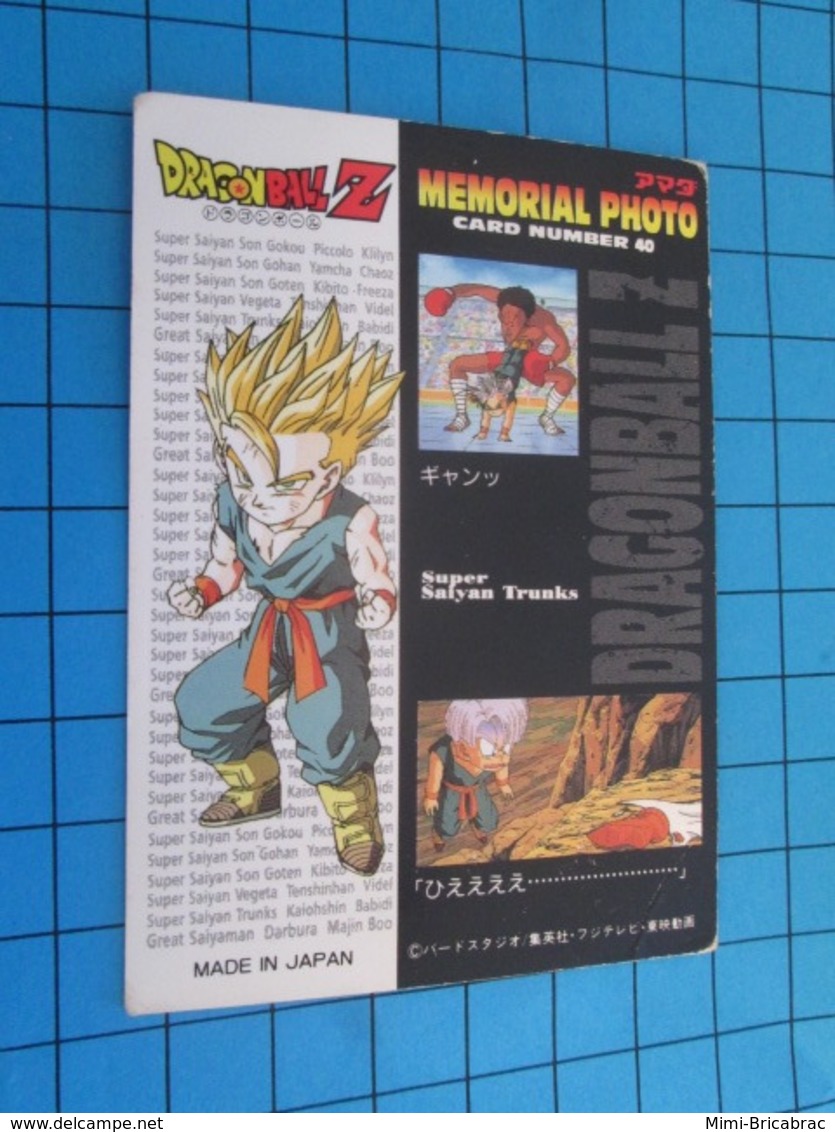 CARTE A JOUER OU A COLLECTIONNER : 1995 DRAGON BALL Z MEMORIAL PHOTO 50 EN JAPONAIS La Z FAMILY/ - Dragonball Z