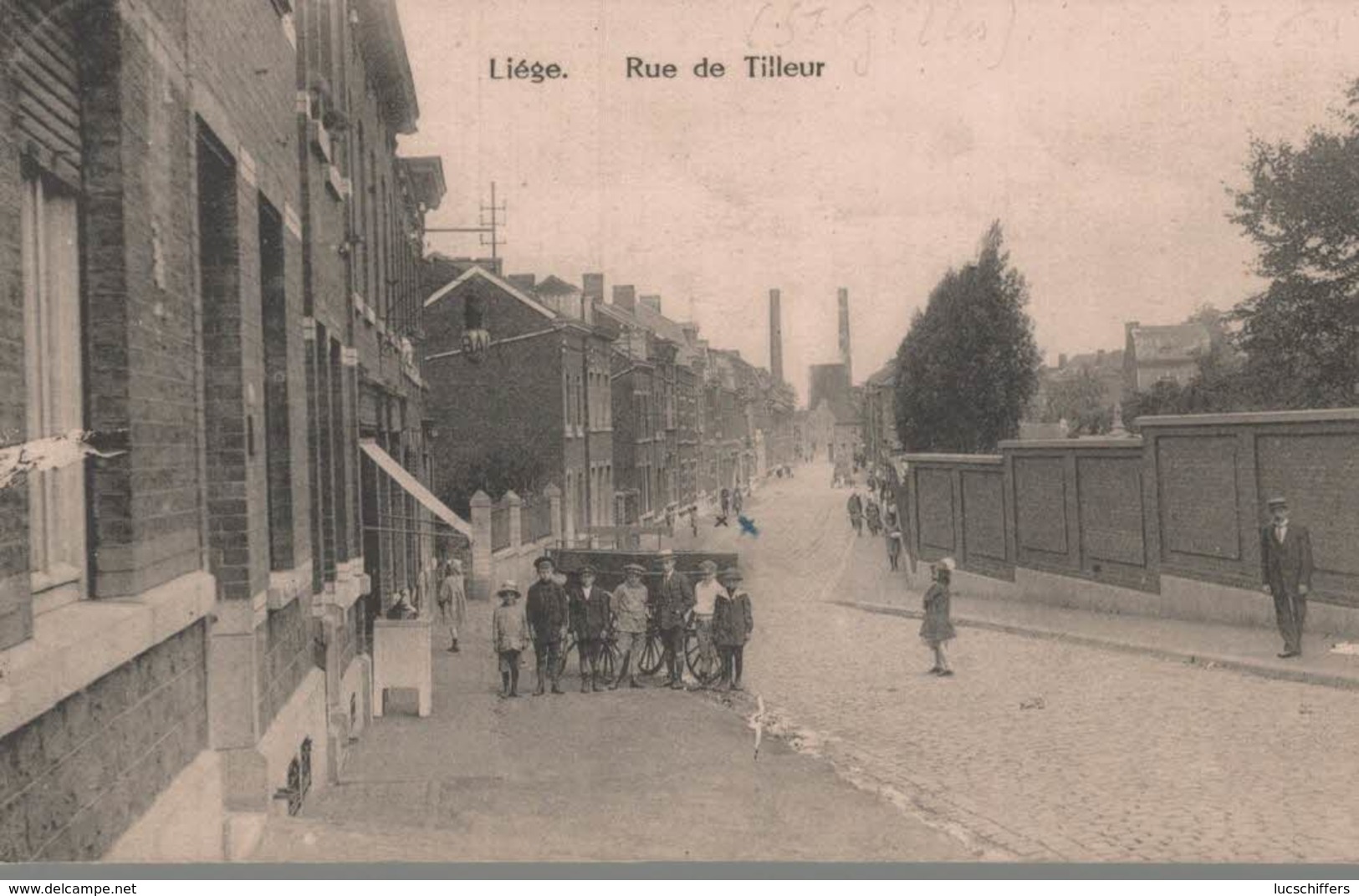 Liège - Saint-Nicolas - Rue De Tilleur - Vue Très Animée - 2 Scans - Saint-Nicolas