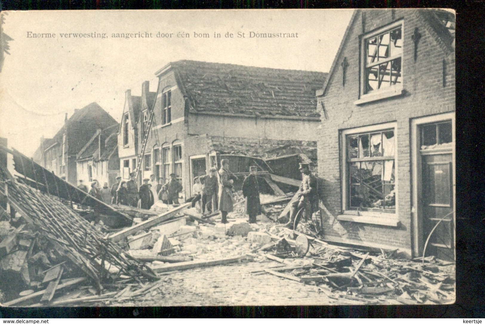 Zierikzee - St Domusstraat - Verwoesting - Bom - 1917 - Zierikzee