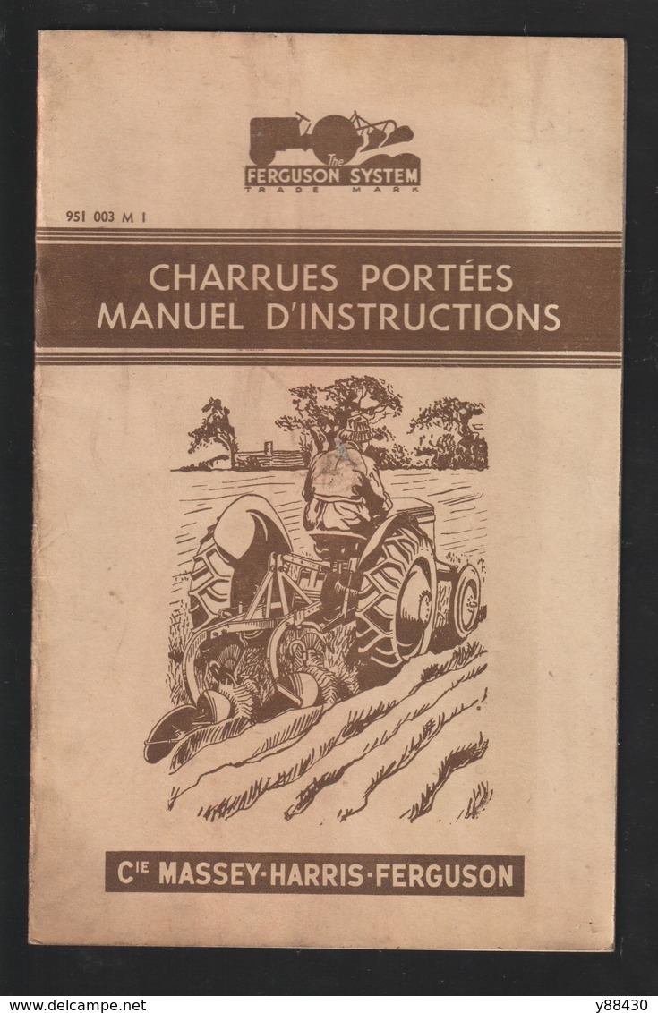 Livret Pour CHARRUES PORTEES  Des Années 50 - MASSEY HARRIS FERGUSON - 24 Pages - 12 Scan. - Machines