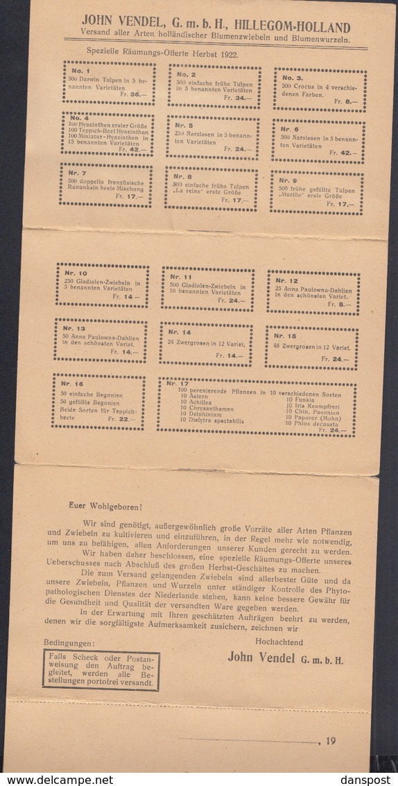 Dt. Reich Drucksache 1923 Hamburg Nach Schweiz - Briefe U. Dokumente