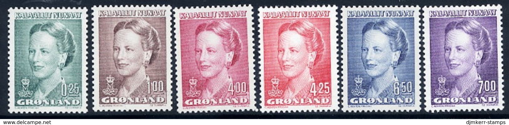 GREENLAND 1990-96 Queen Margarethe Definitive Set Of 6 MNH / **.  SG 210-15;  Michel 201-04, 244, 283 - Nuevos