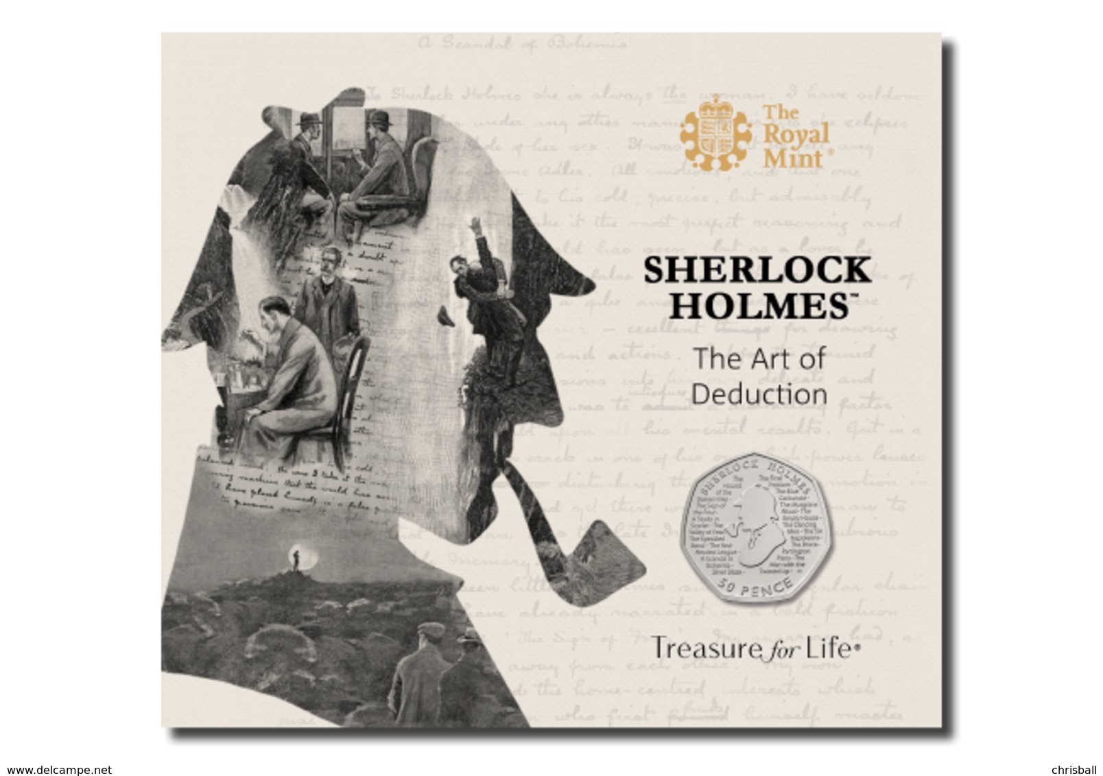 Great Britain UK 50p Coin Sherlock Holmes - Brilliant Uncirculated BU - 50 Pence
